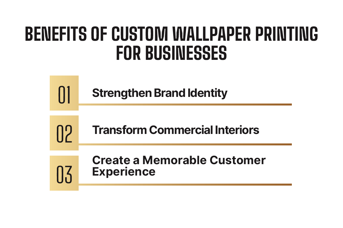 Benefits of custom wallpaper printing for businesses: strengthen brand identity, transform commercial interiors, and create a memorable customer experience