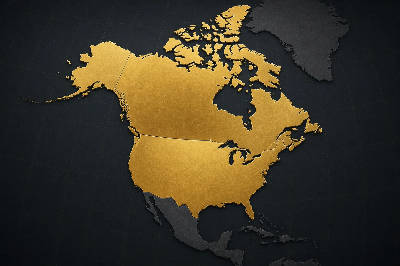 Shipping coverage map of Canada and the United States
