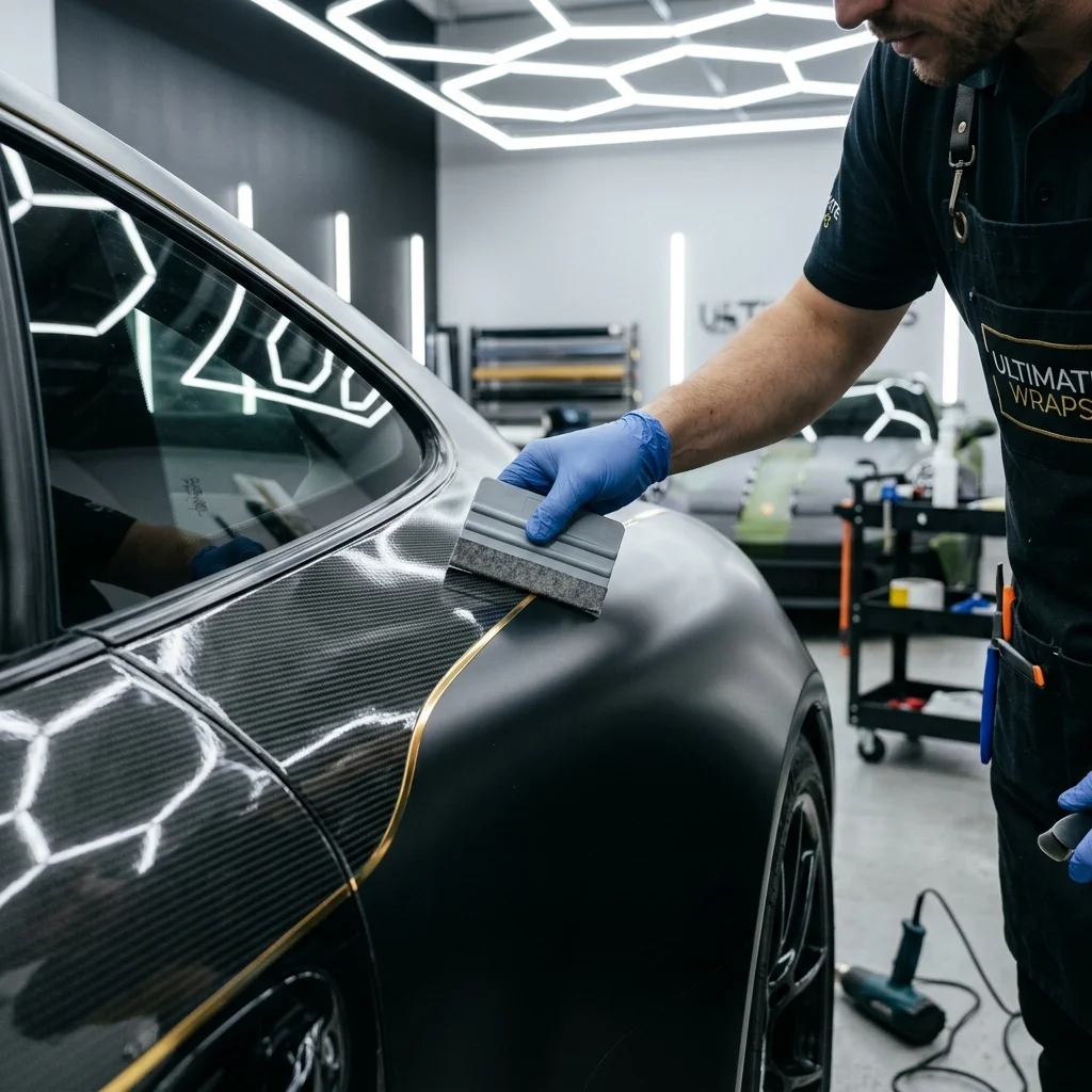Vehicle wrap installation process at DeeGee Graphics Caledon Ontario